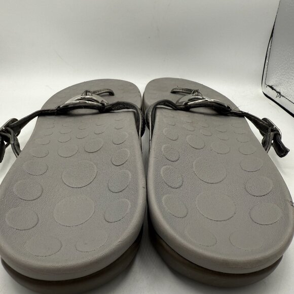 Vionic Orthaheel Yolanda Sandals Women’s 11 Gray Metallic Thong Flip Flop - Picture 4 of 10